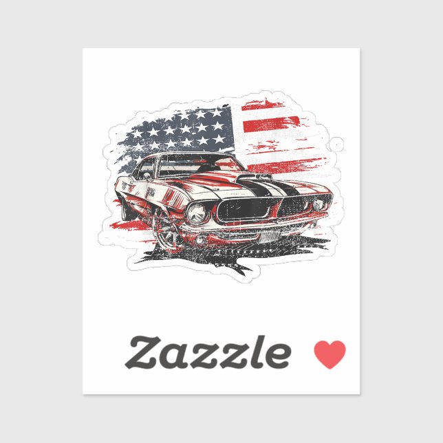 Sticker Drapeau Américain Patriotique  (Feuille)