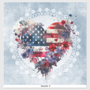 Sticker Drapeau américain patriotique fête de l'indépendan