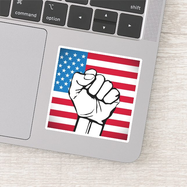 Sticker Drapeau américain | Poing levant (Détail)