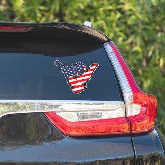 Sticker Drapeau américain Shaka Hand USA Quatre Juillet Pa