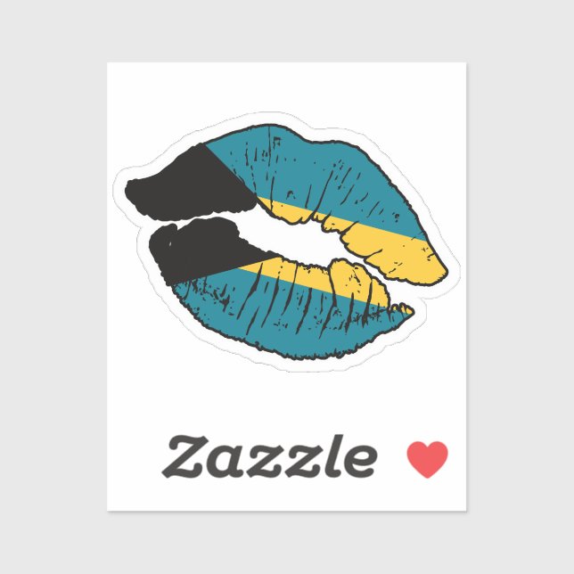 Sticker Drapeau amoureux bahaméen (Feuille)