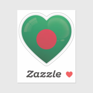 Sticker Drapeau amoureux du Bangladesh
