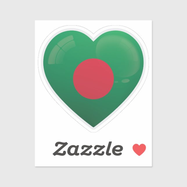 Sticker Drapeau amoureux du Bangladesh (Feuille)