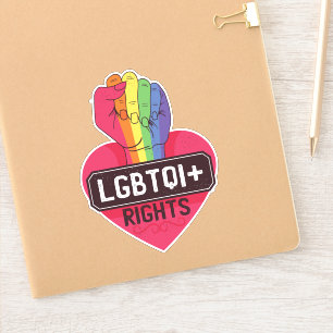 Sticker Drapeau arc-en-ciel des droits LGBTQI Fist Marche