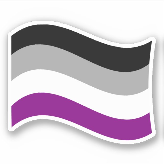 Sticker Drapeau arc-en-ciel ondoyant de la fierté asexuée (Devant)