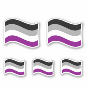 Sticker Drapeau arc-en-ciel ondoyant de la fierté asexuée