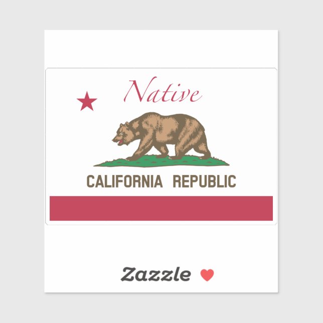 Sticker Drapeau autochtone de Californie (Feuille)