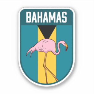 Sticker Drapeau Bahamas avec flammes - Bahamas Travel