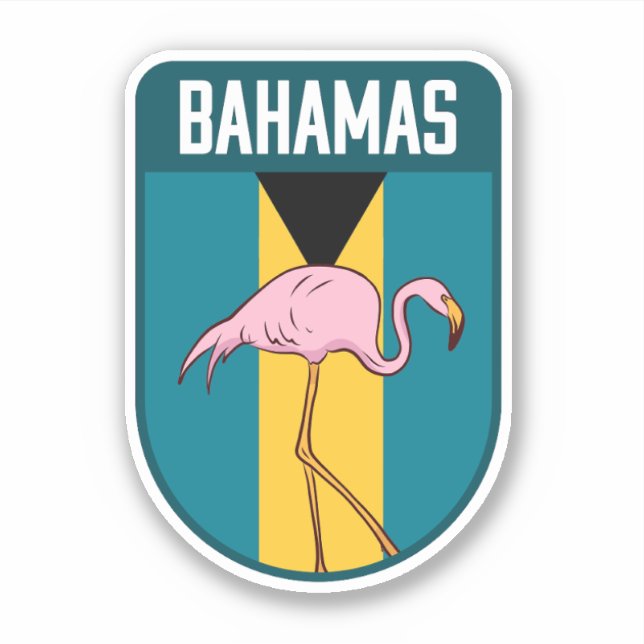 Sticker Drapeau Bahamas avec flammes - Bahamas Travel (Devant)