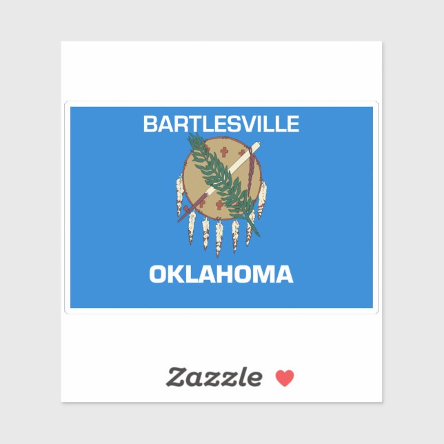 Sticker Drapeau Bartlesville Oklahoma (Feuille)