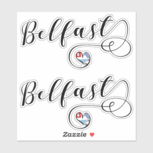 Sticker Drapeau Belfast dans le coeur
