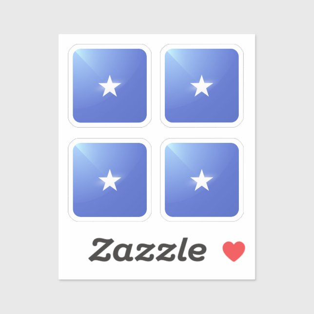 Sticker Drapeau brillant carré de Somalie (Feuille)