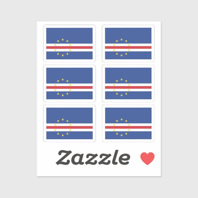 Sticker Drapeau Cabo Verde Collection pack de 6 (Feuille)