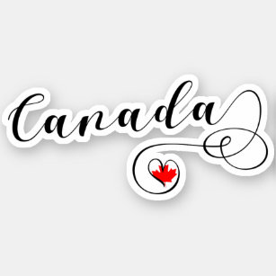 Sticker Drapeau canadien de coeur du Canada