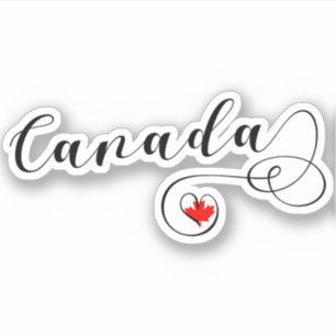 Sticker Drapeau cardiaque canadien Canada