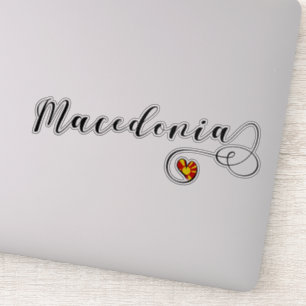 Sticker Drapeau cardiaque de Macédoine