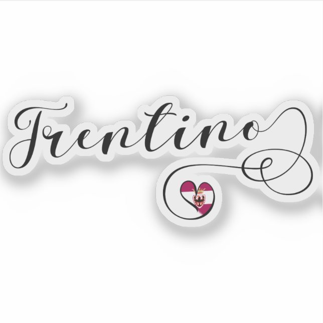 Sticker Drapeau cardiaque du Trentin, Province de Trente,  (Devant)