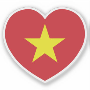 Sticker Drapeau cardiaque du Vietnam