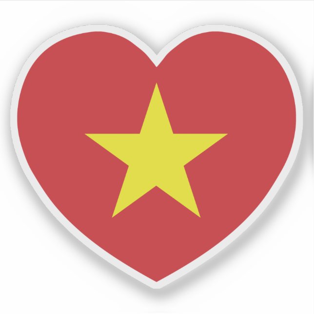 Sticker Drapeau cardiaque du Vietnam (Devant)
