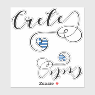 Sticker Drapeau cardiaque en Crète, Grèce, Crétois