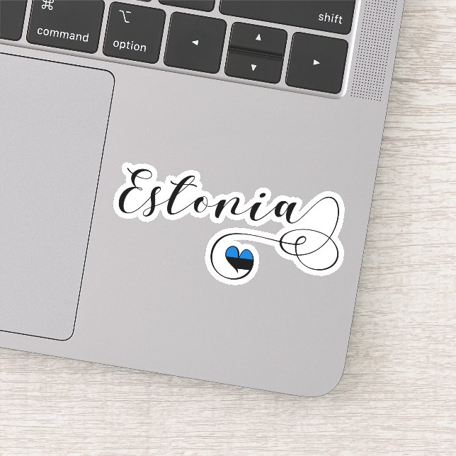 Sticker Drapeau cardiaque estonien, Estonie (Détail)