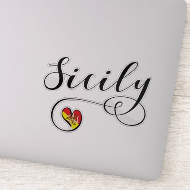 Sticker Drapeau Cardiaque Sicilien, Sicile (Détail)