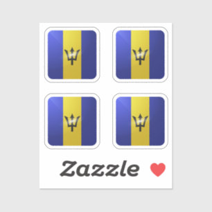 Sticker Drapeau carré barbadien