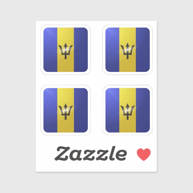 Sticker Drapeau carré barbadien (Feuille)