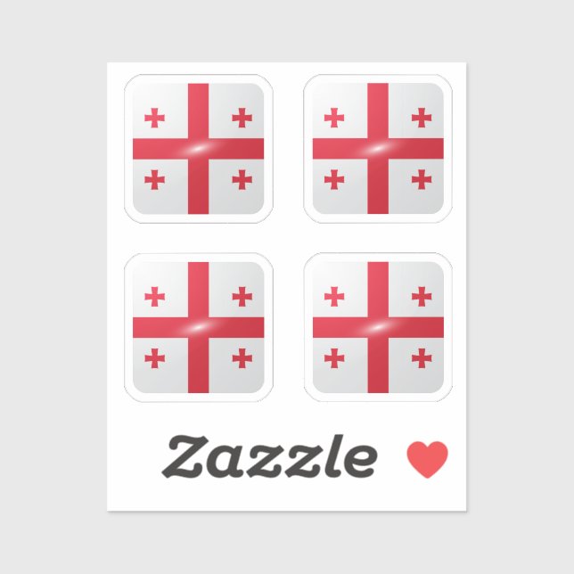 Sticker Drapeau carré de Géorgie (Feuille)