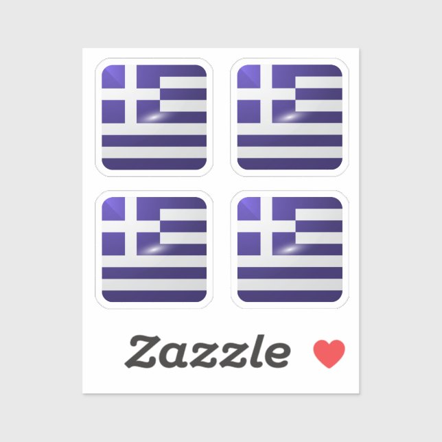 Sticker drapeau carré de Grèce (Feuille)