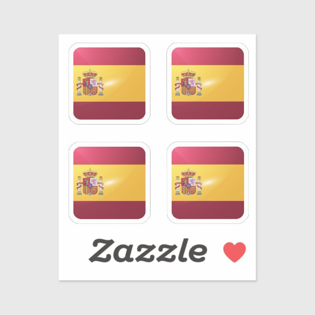 Sticker Drapeau carré espagnol (Feuille)