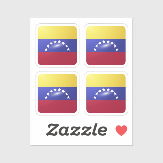 Sticker drapeau carré vénézuélien (Feuille)