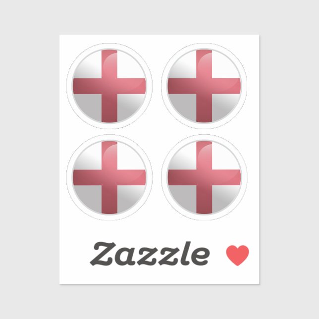 Sticker Drapeau Cercle Brillant d'Angleterre (Feuille)