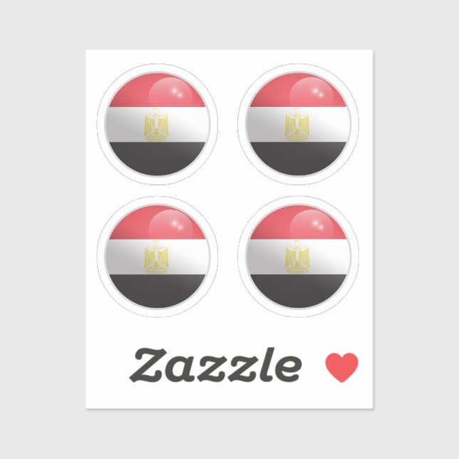 Sticker Drapeau Cercle Brillant d'Égypte  (Feuille)