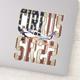 Sticker Drapeau Cirrus SR22 Aéronefs Vintage États-Unis