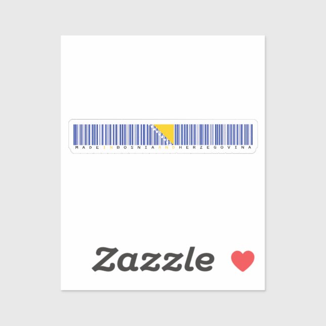 Sticker Drapeau code-barres Made in Bosnie-Herzégovine (Feuille)