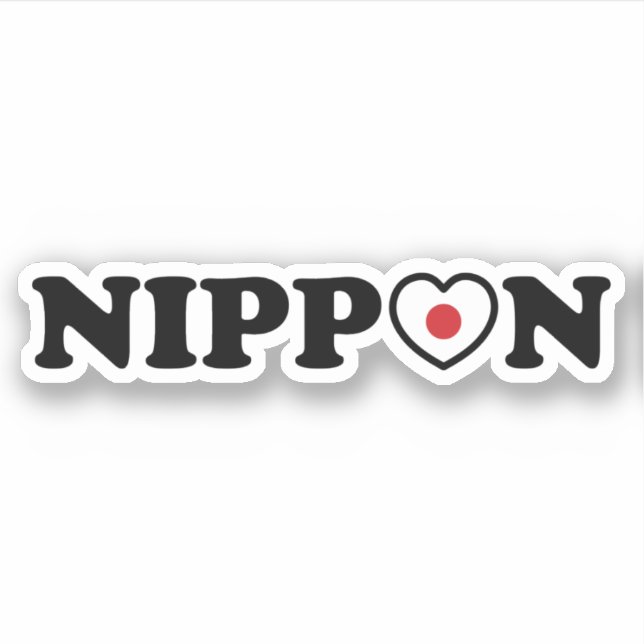 Sticker Drapeau Coeur d'amour Nippon (Devant)