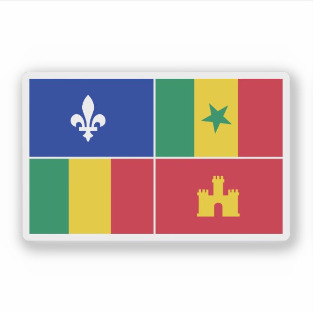 Sticker drapeau créole de Louisiane (Devant)