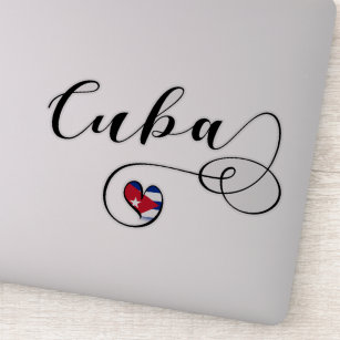 Sticker Drapeau cubain de coeur du Cuba