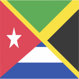 Sticker Drapeau cubain jamaïcain Jamaïque Cuba