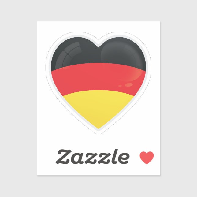 Sticker Drapeau d'amour Allemagne (Feuille)