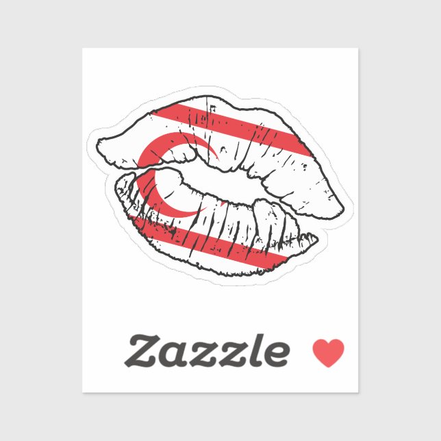 Sticker Drapeau d'amour chypriote nord (Feuille)