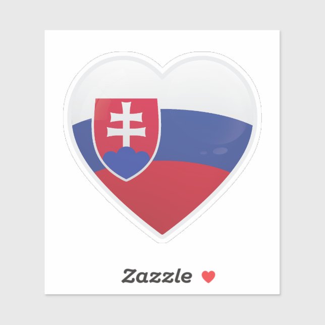 Sticker Drapeau d'amour de Slovaquie (Feuille)