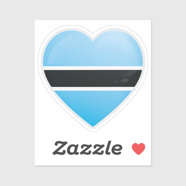 Sticker Drapeau d'amour du Botswana (Feuille)