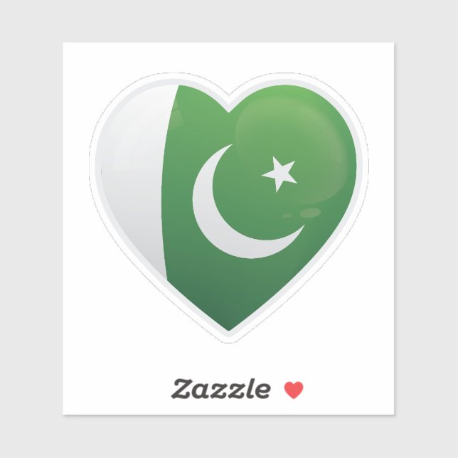 Sticker Drapeau d'amour du Pakistan (Feuille)