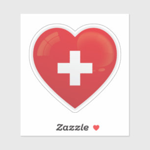 Sticker Drapeau d'amour Suisse