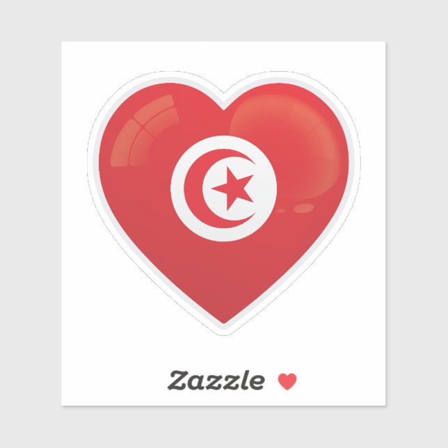 Sticker Drapeau d'amour tunisien (Feuille)