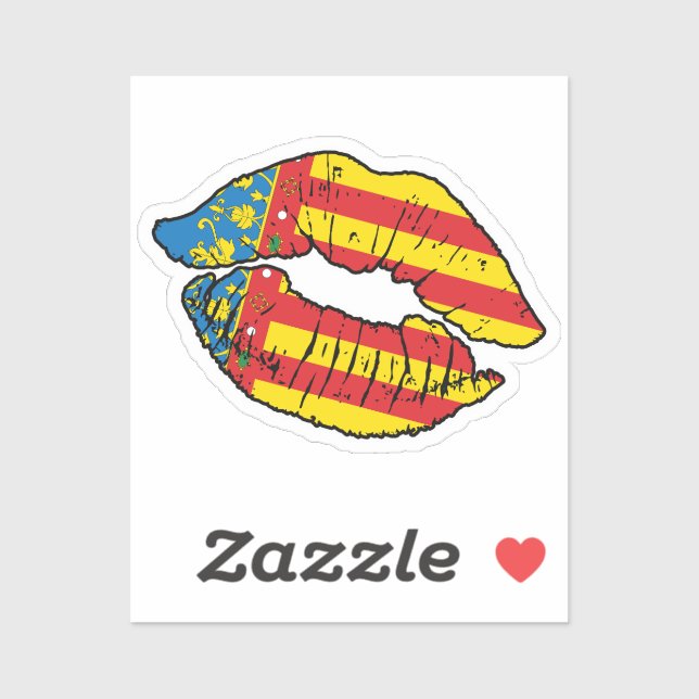 Sticker Drapeau d'amour Valence Valencienne Lipstick (Feuille)