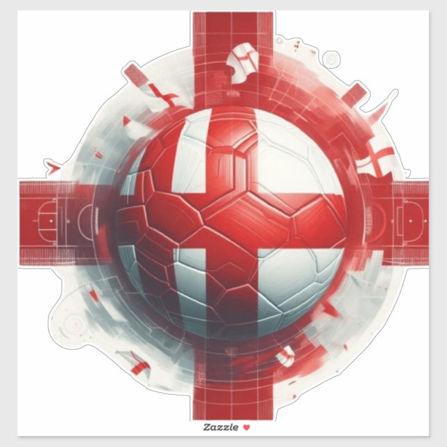Sticker Drapeau d'Angleterre avec football (Feuille)