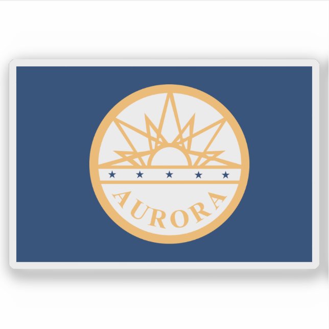 Sticker Drapeau d'Aurora, Colorado, États-Unis (Devant)